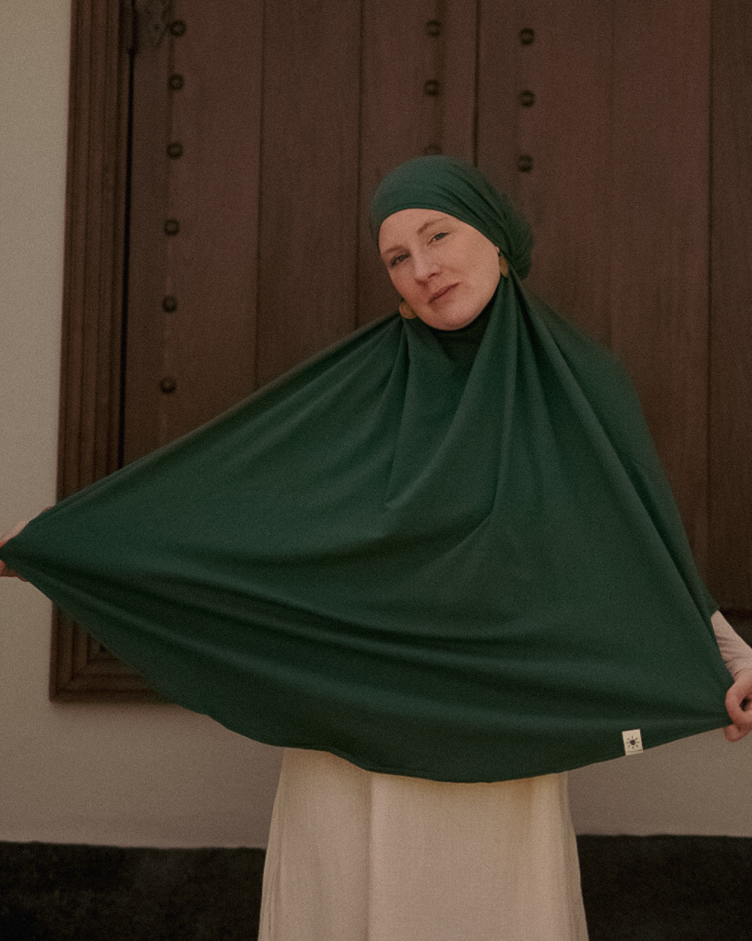 Jersey Khimar made from organic cotton (Evergreen)