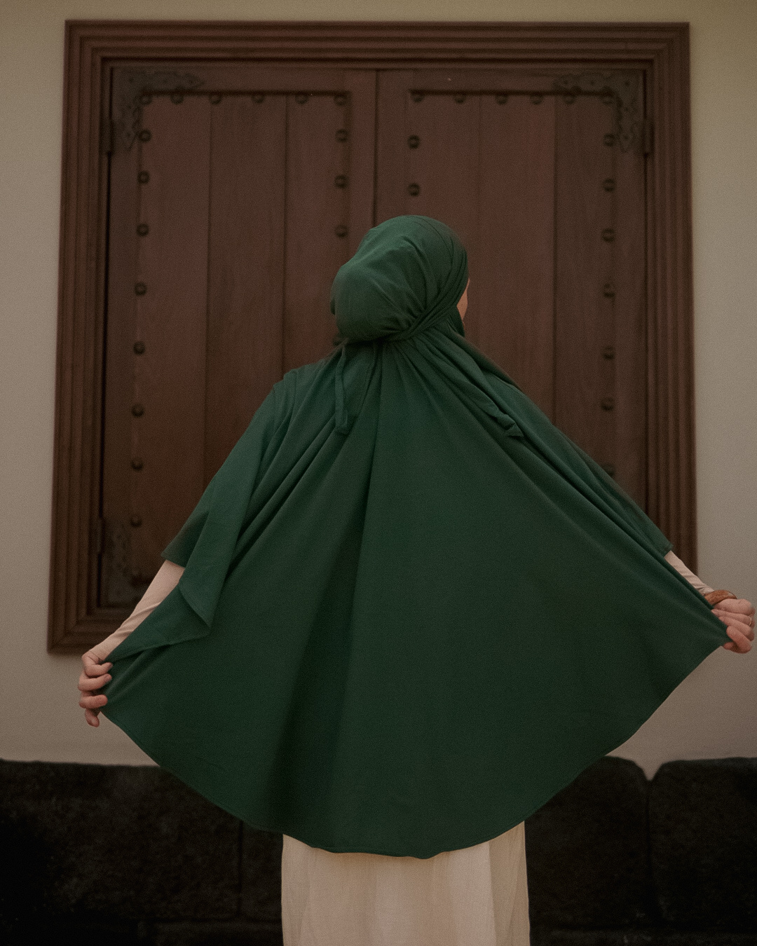 Jersey Khimar made from organic cotton (Evergreen)