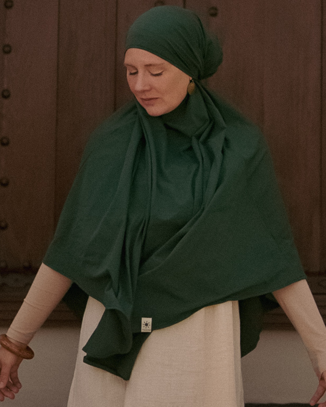 Jersey Khimar made from organic cotton (Evergreen)