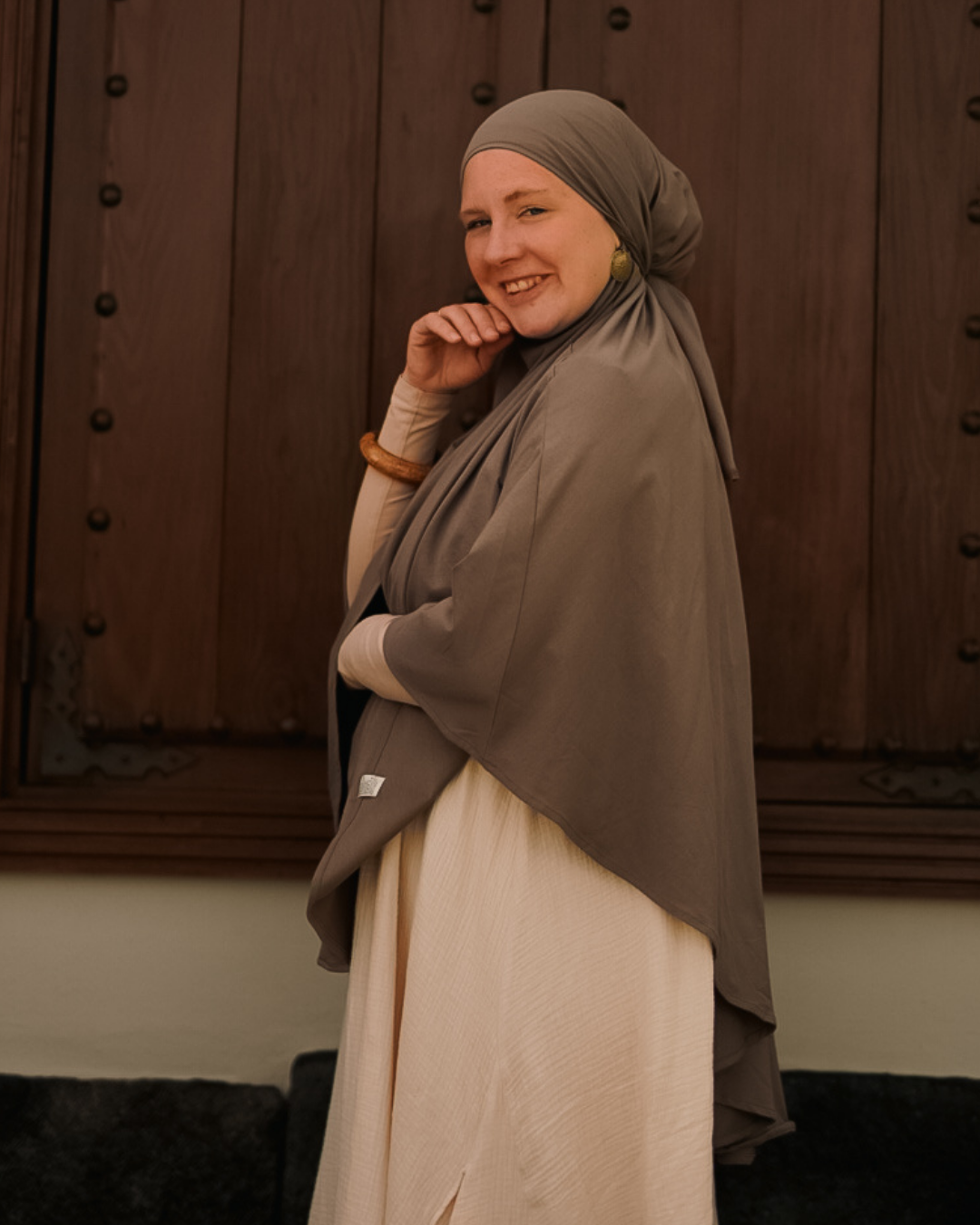 Organic Cotton Jersey Khimar (Walnut)