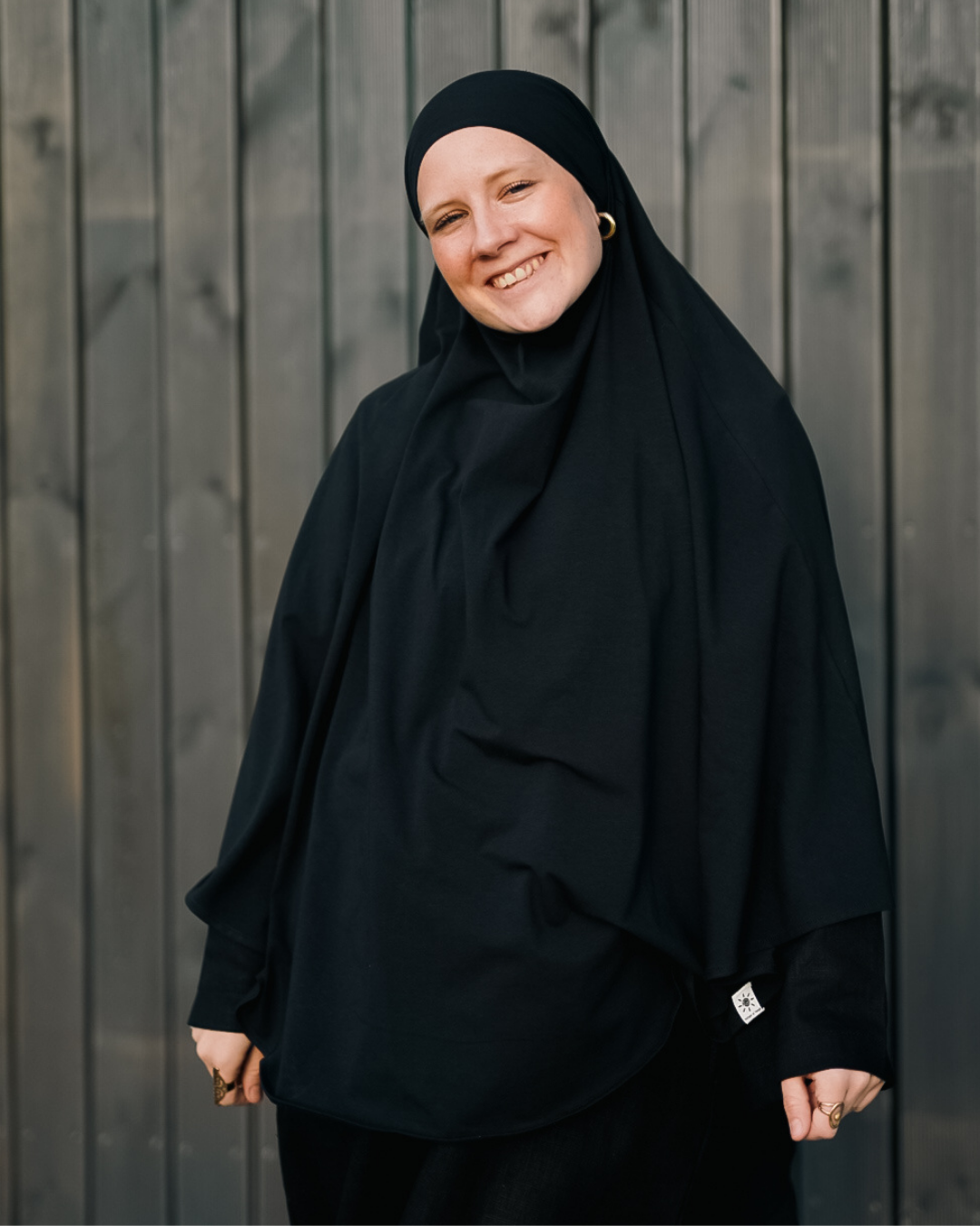 Jersey Khimar aus Bio-Baumwolle Black