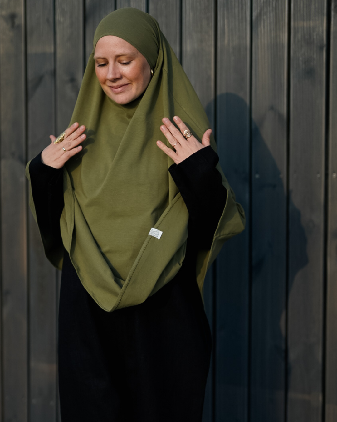 Jersey Khimar aus Bio-Baumwolle Olive