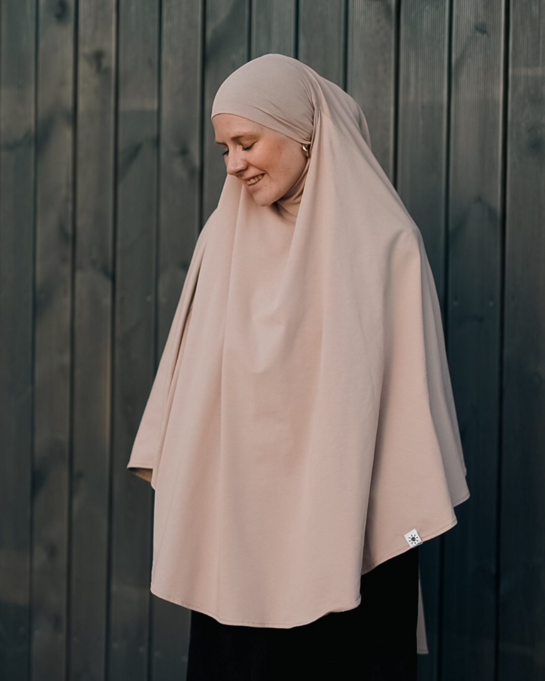 Jersey Khimar aus Bio-Baumwolle Light Taupe