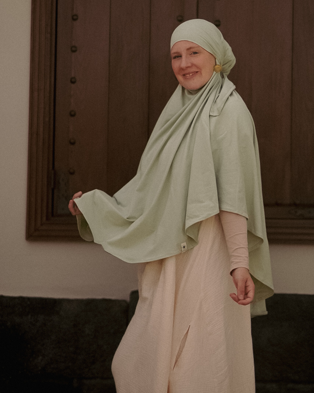 Organic Cotton Jersey Khimar (Sage)