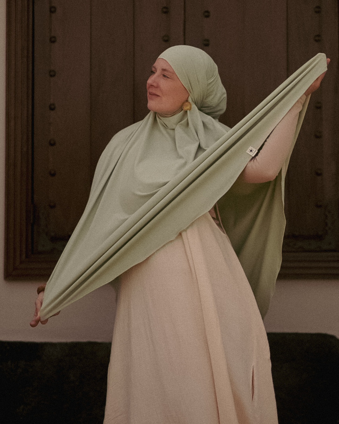 Organic Cotton Jersey Khimar (Sage)