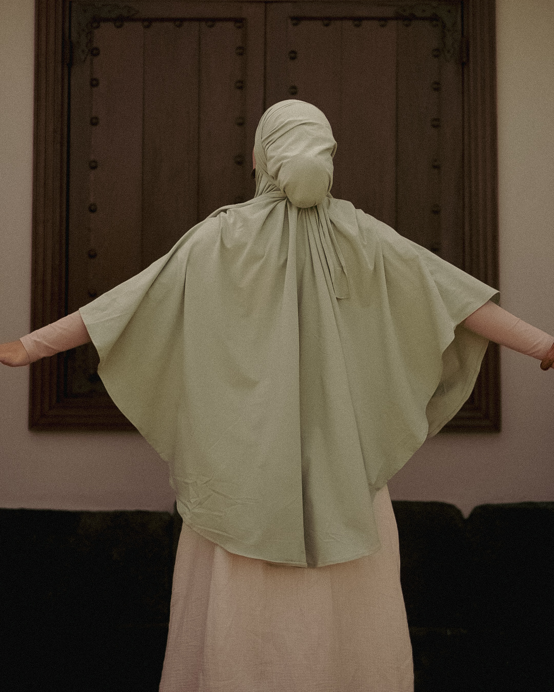 Organic Cotton Jersey Khimar (Sage)