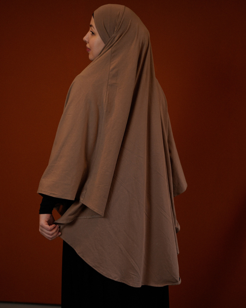 Imperfect Jersey Khimar aus Bio-Baumwolle Taupe - 041