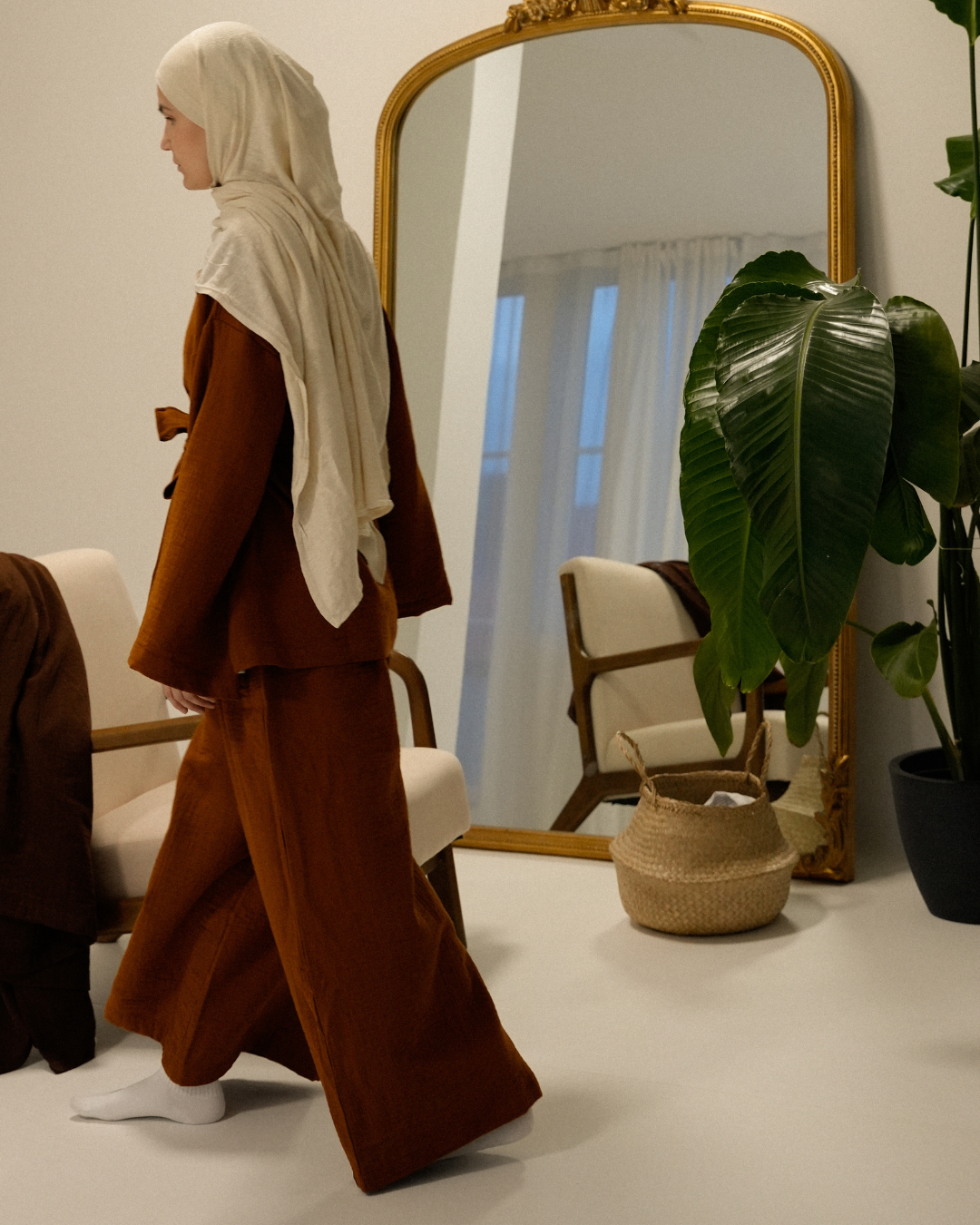 Musselin Hose "Juniper" aus Bio-Baumwolle (Caramel)