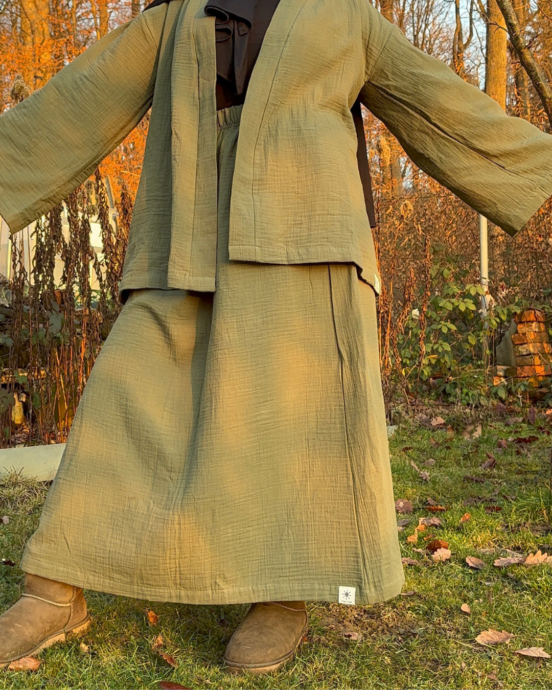 Musselin Rock "Juniper" aus Bio-Baumwolle (Dusty Olive)