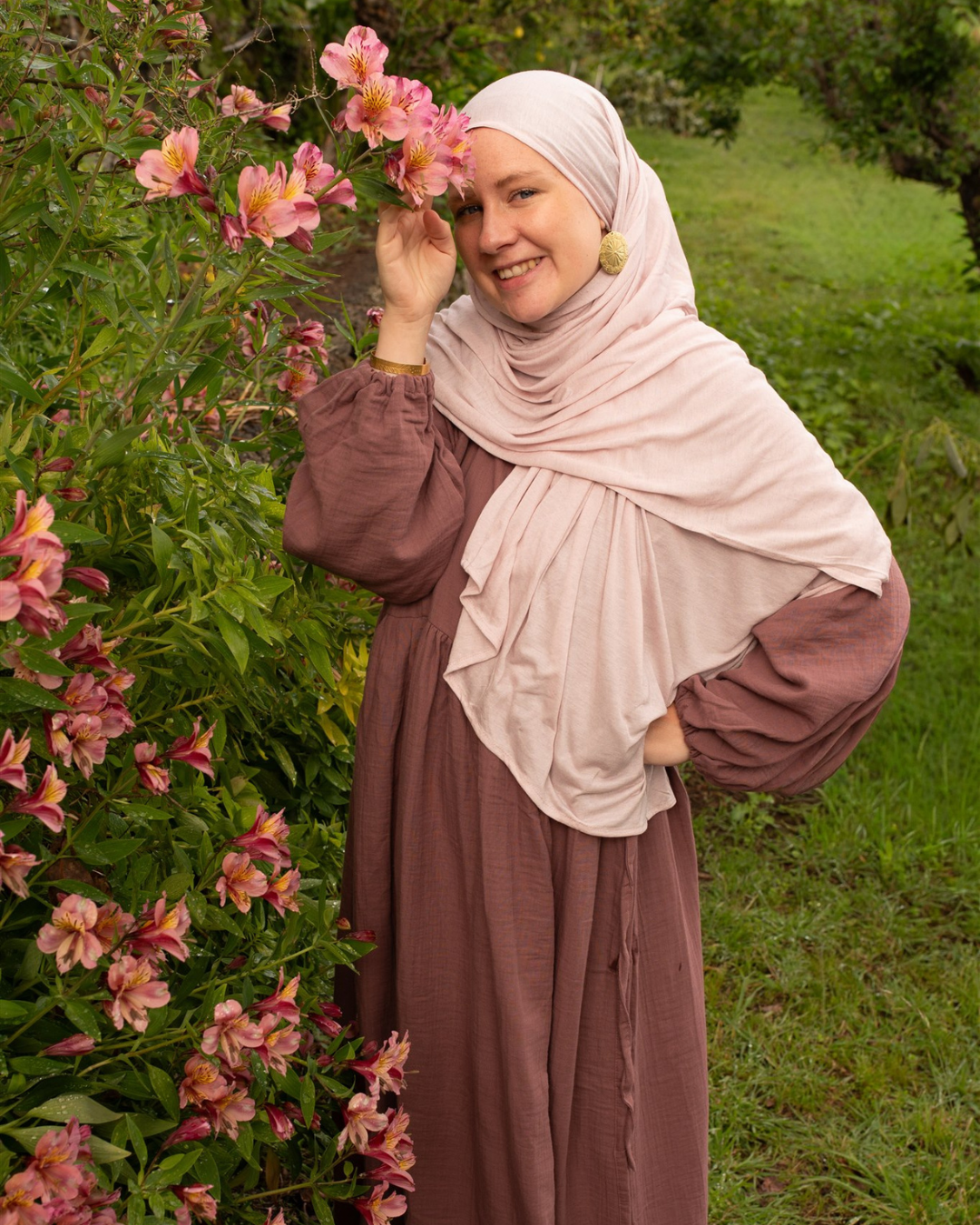 Ultra Light Hijab aus Micromodal und Cashmere "Larela" (Strawberry Cream)