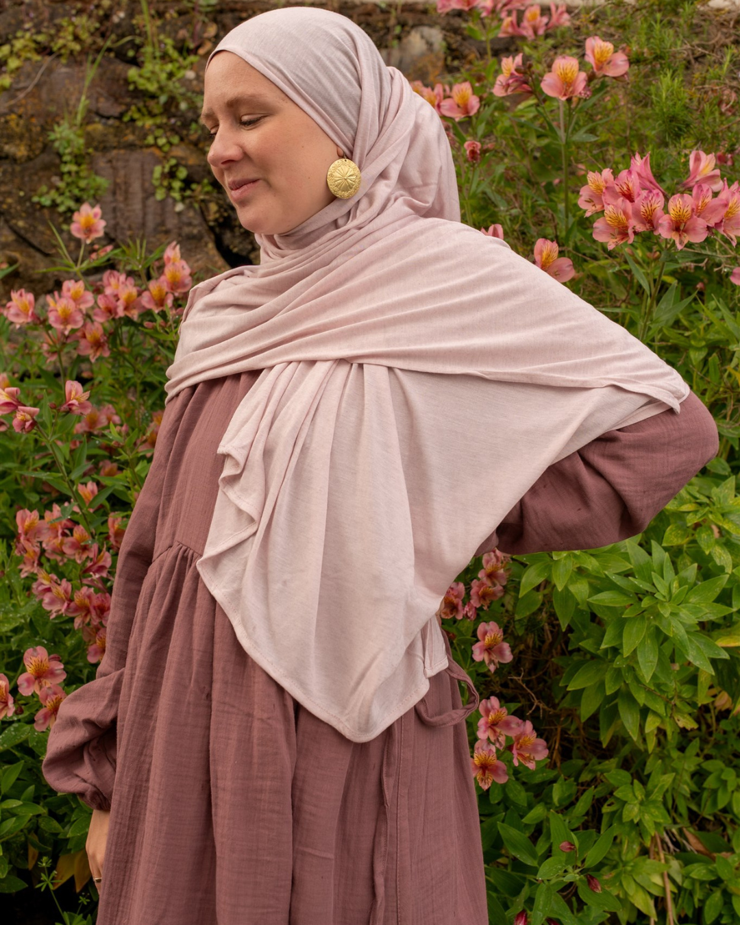 Ultra Light Hijab aus Micromodal und Cashmere "Larela" (Strawberry Cream)