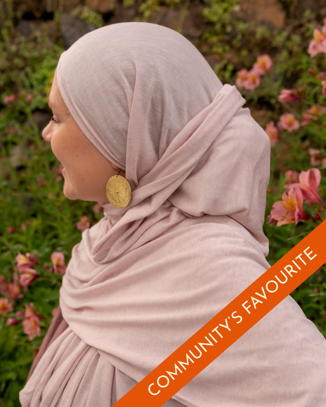 Hijab ultra-léger en micromodal et cachemire « Larela » (Strawberry Cream)
