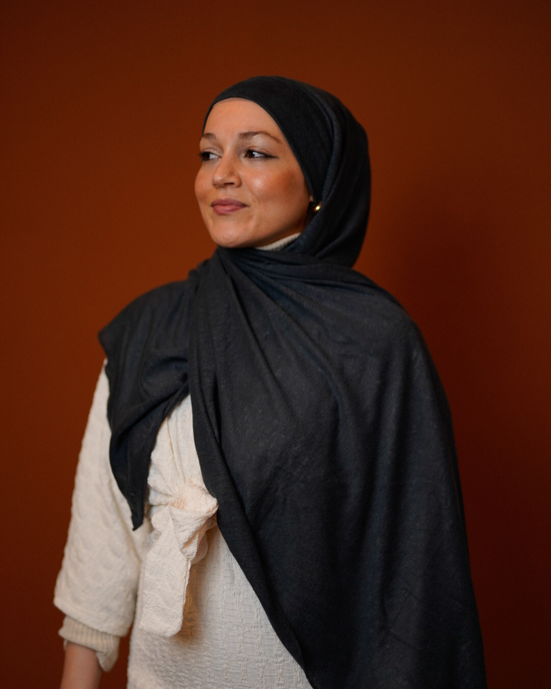 Instant Hijab "Leena" - 100% Linen - Stone