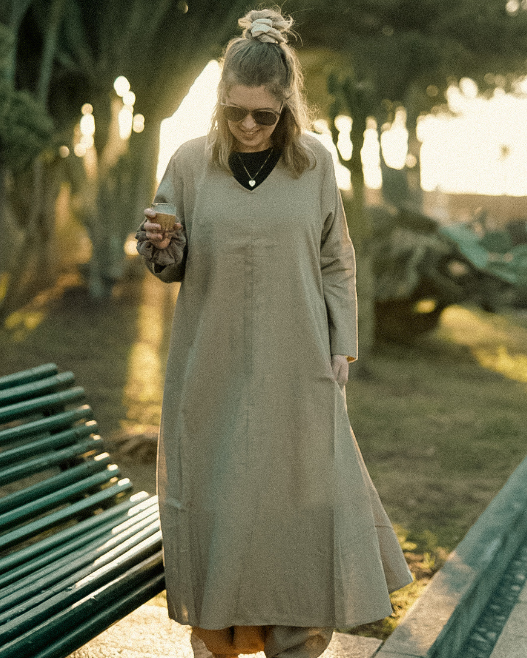 Linen & cotton tunic dress "Amba" (Cortado)