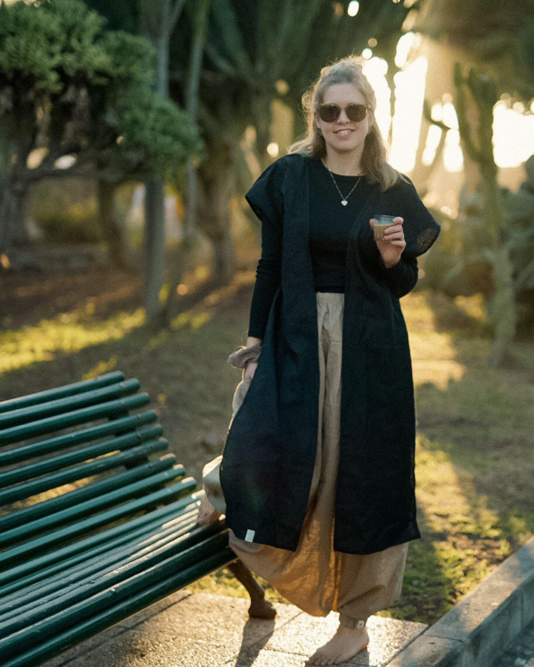 Überwurf Weste aus Leinen & Baumwolle "Numa" (Volcanic Sand)