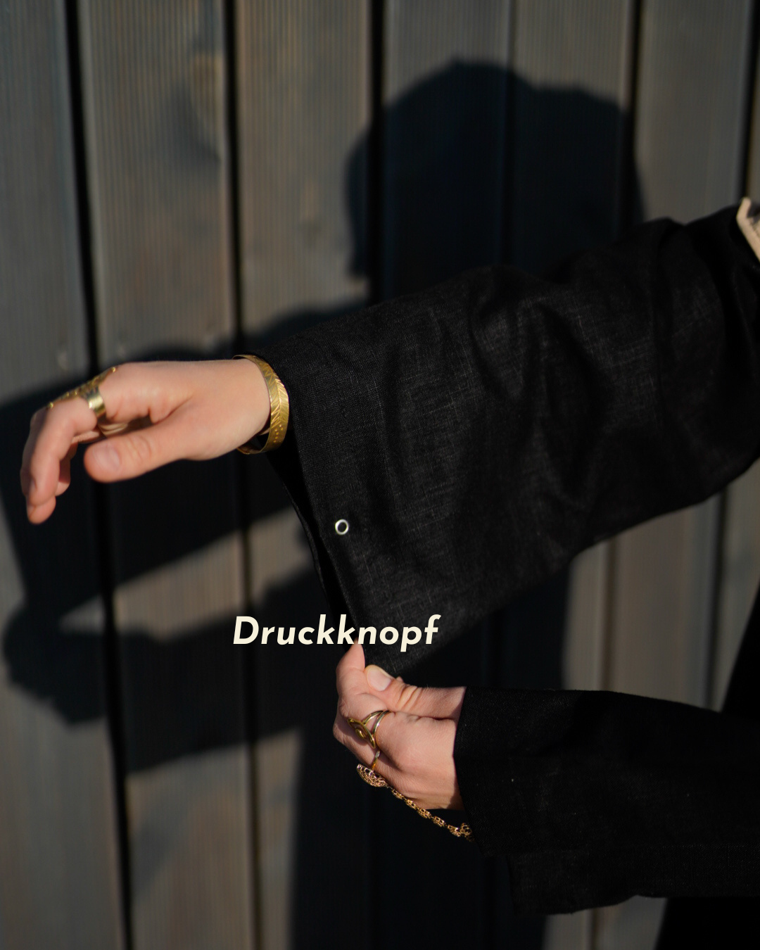 Leinen Abaya "Alma" mit Baumwolle - black