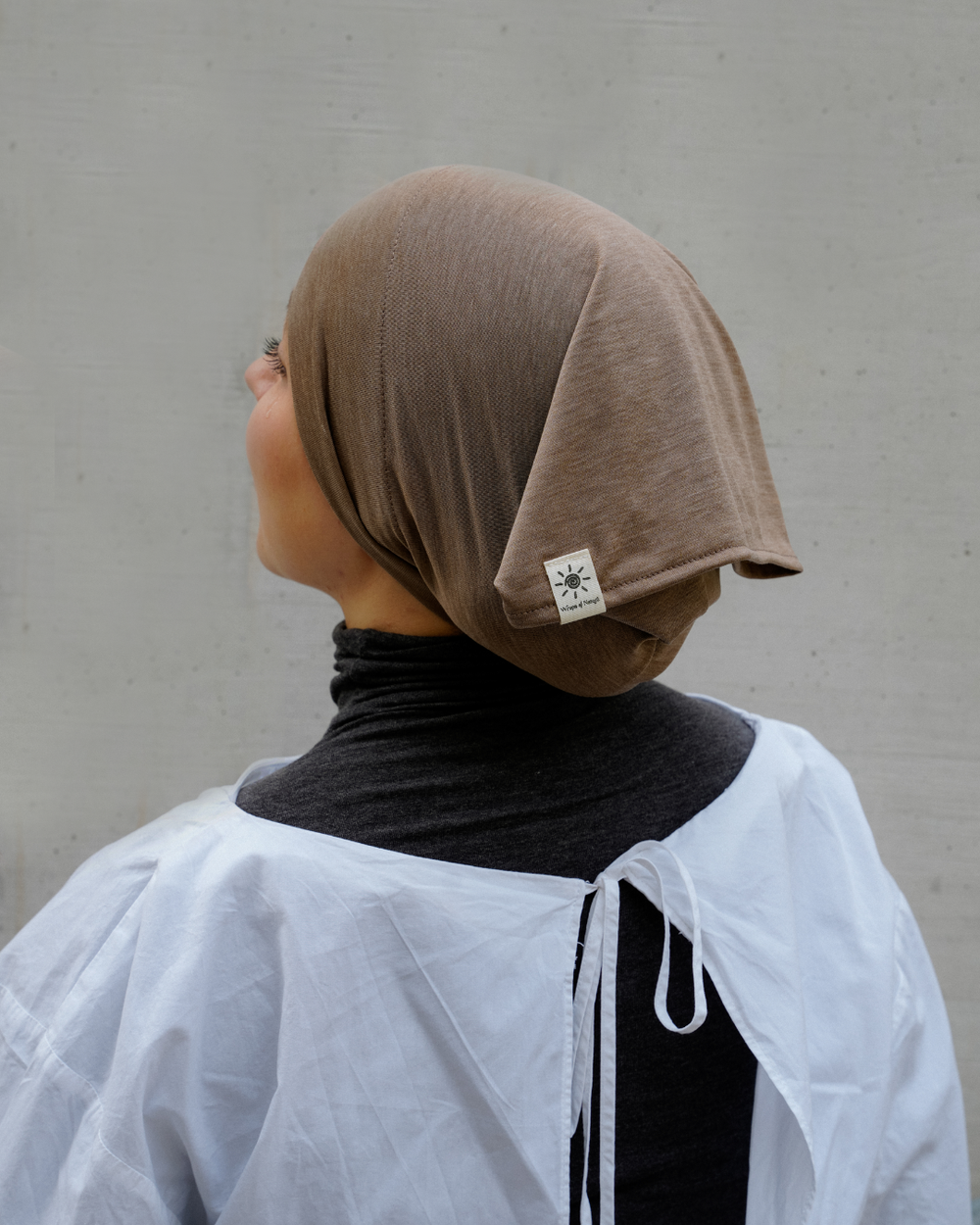 Schlauchbonnet aus Seide und Bio-Baumwolle "Mariposa" (Haselnuss)