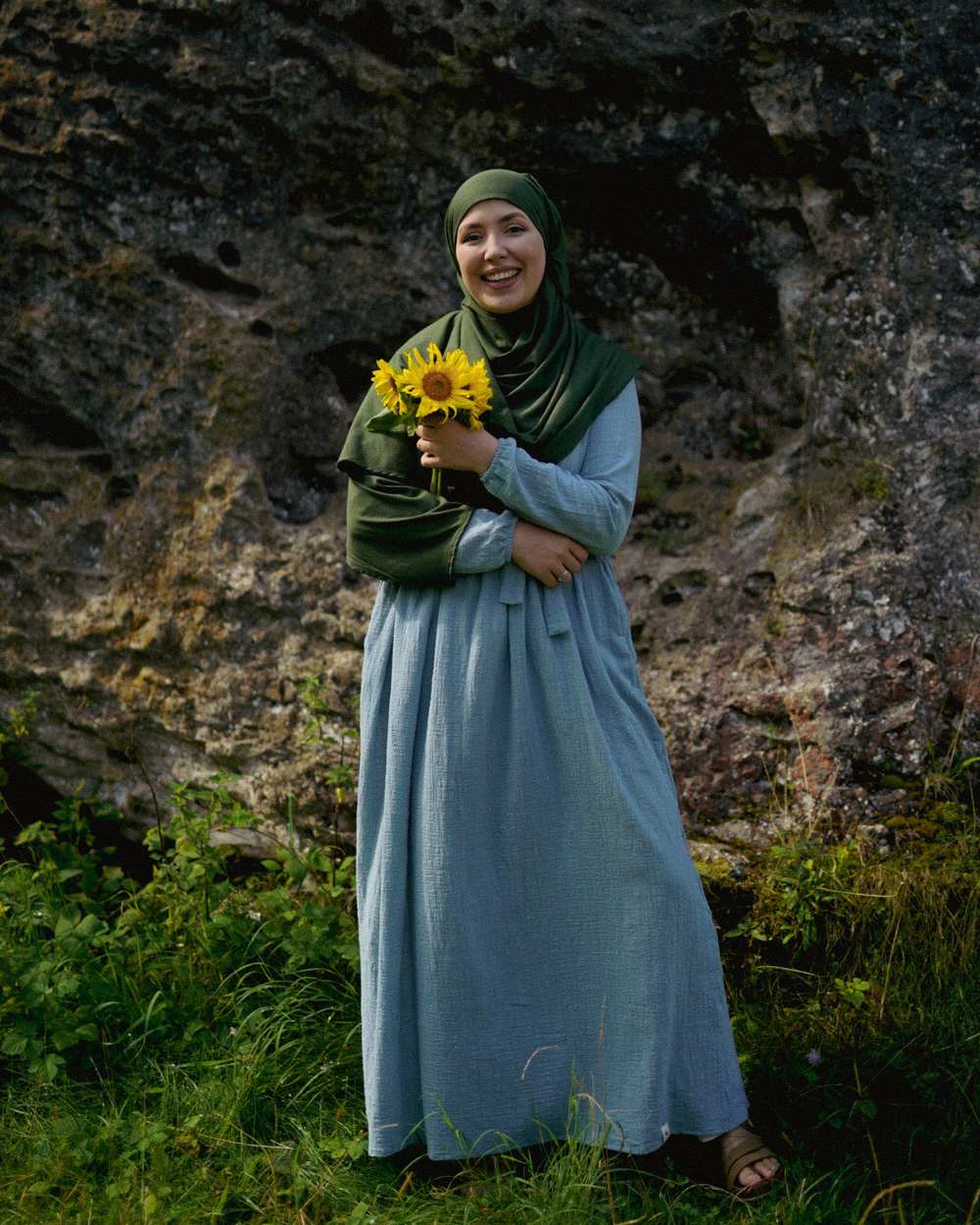 Cotton Abaya "Maya" aus Baumwolle (Elsa Blue)