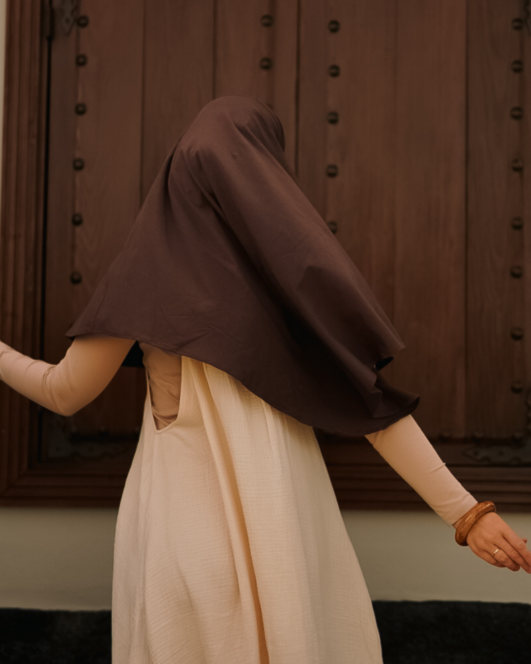 Mini Jersey Khimar made from organic cotton (Chocolate)