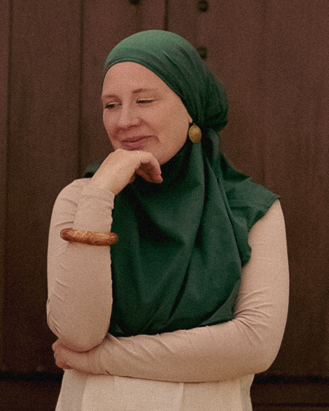 Mini Jersey Khimar made from organic cotton (Evergreen)