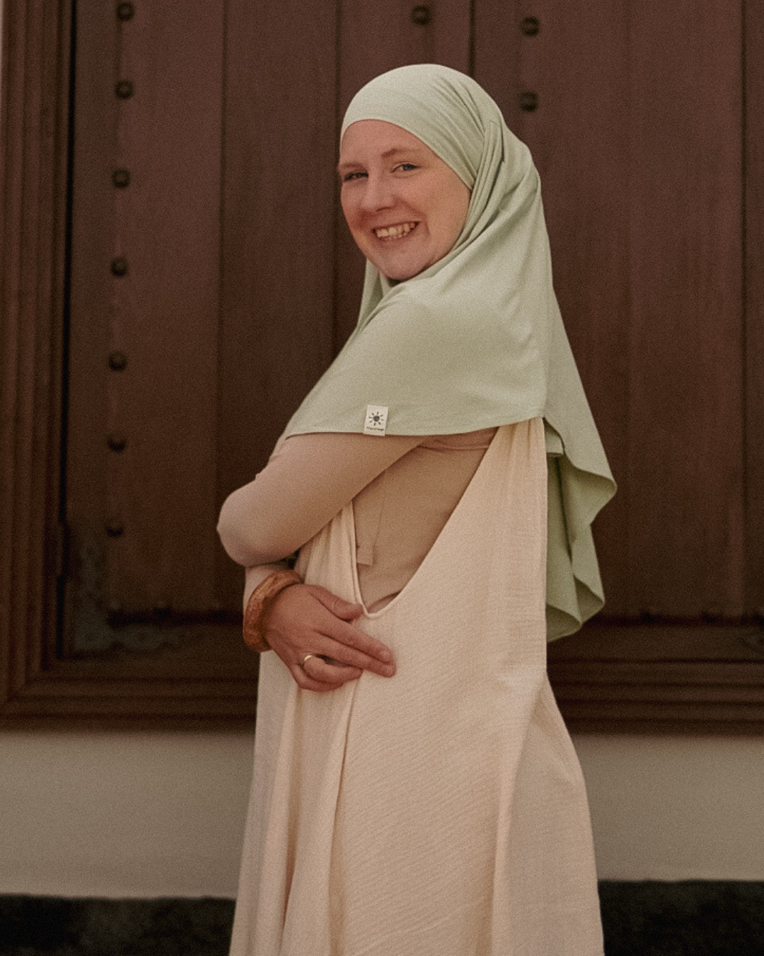 Mini Jersey Khimar made from organic cotton (Sage)