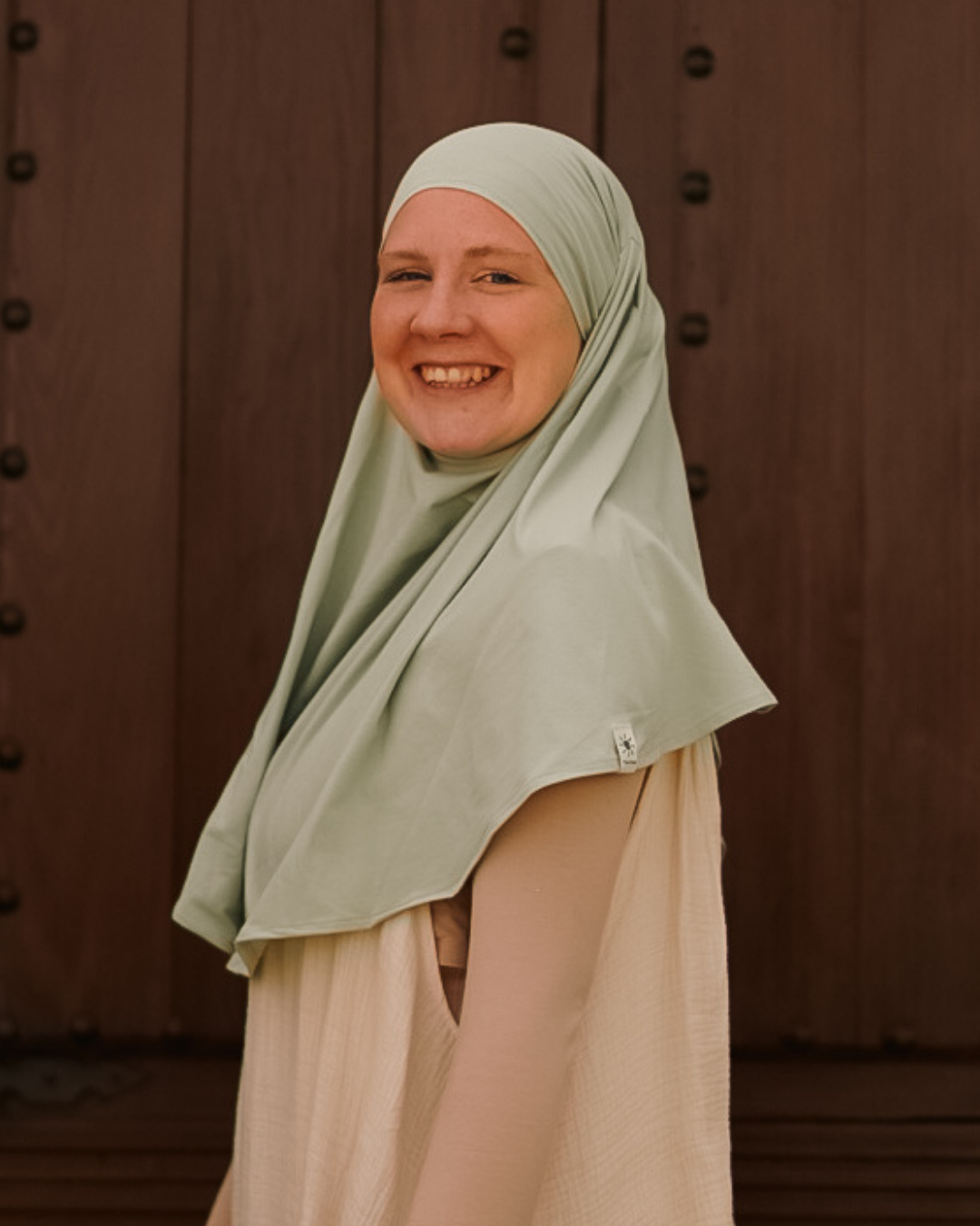 Mini Jersey Khimar made from organic cotton (Sage)