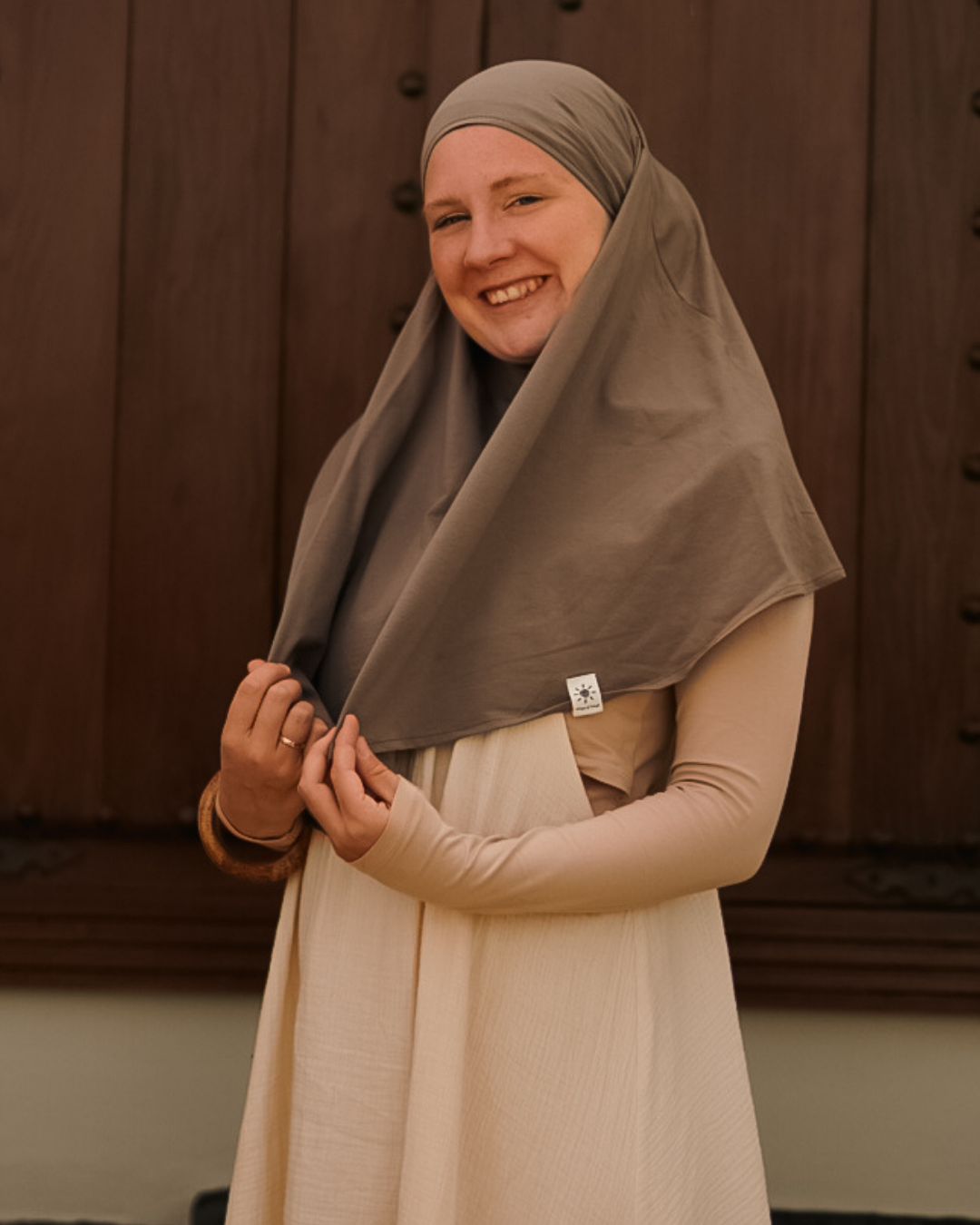 Mini Jersey Khimar made from organic cotton (Walnut)