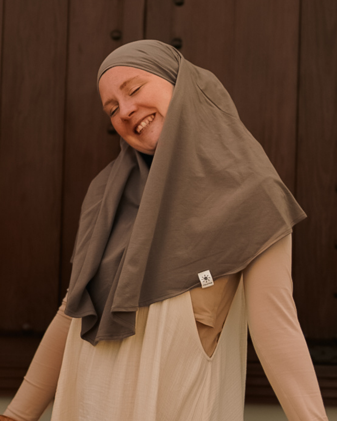 Mini Jersey Khimar made from organic cotton (Walnut)