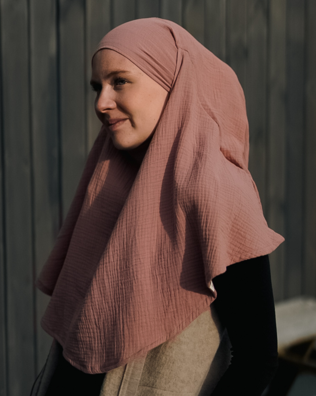 Mini Musselin Khimar (Old Blush)