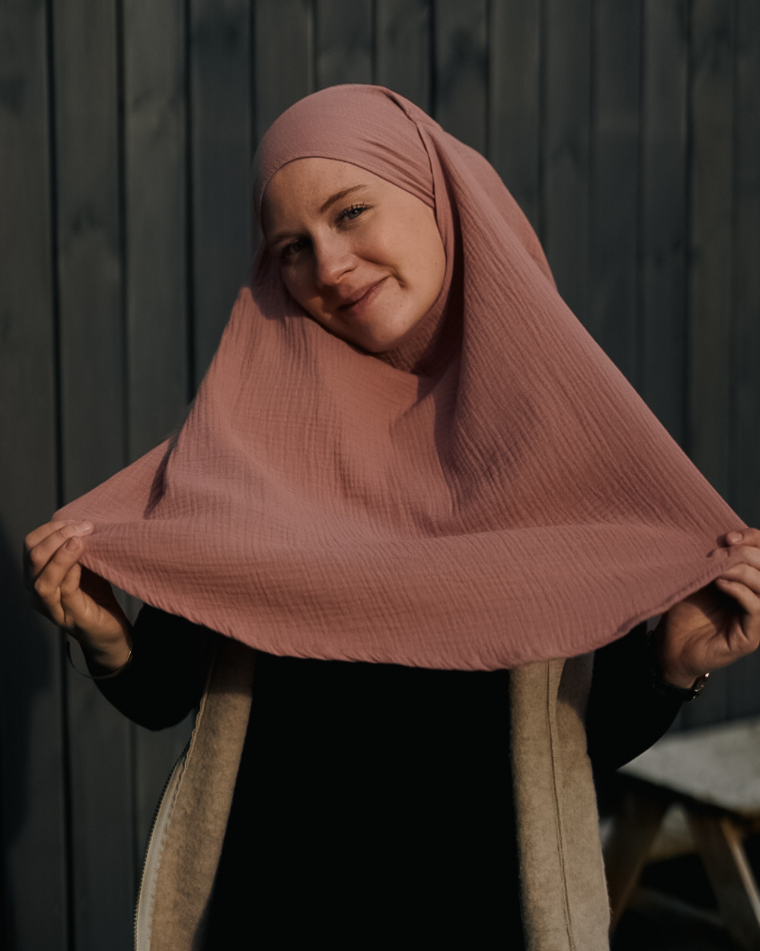 Mini Muslin Khimar (Old Blush)