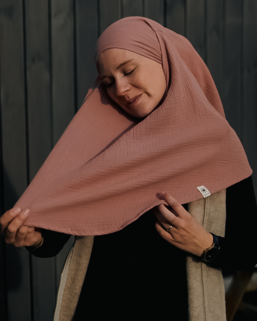 Mini Musselin Khimar (Old Blush)