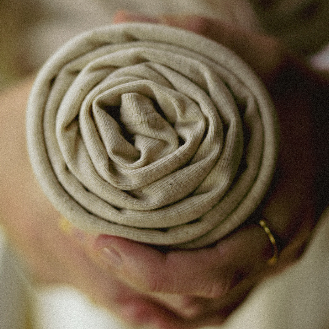 Jersey hijab van katoen en linnen - "Vanilla"