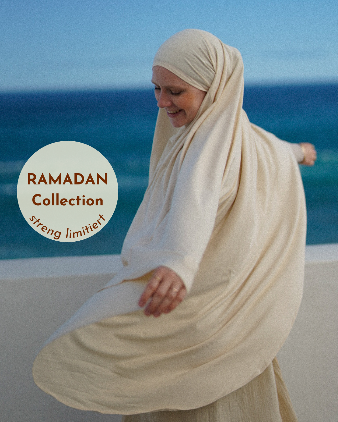 Imperfect Ramadan Jersey Khimar aus Bio-Baumwolle Natural 031