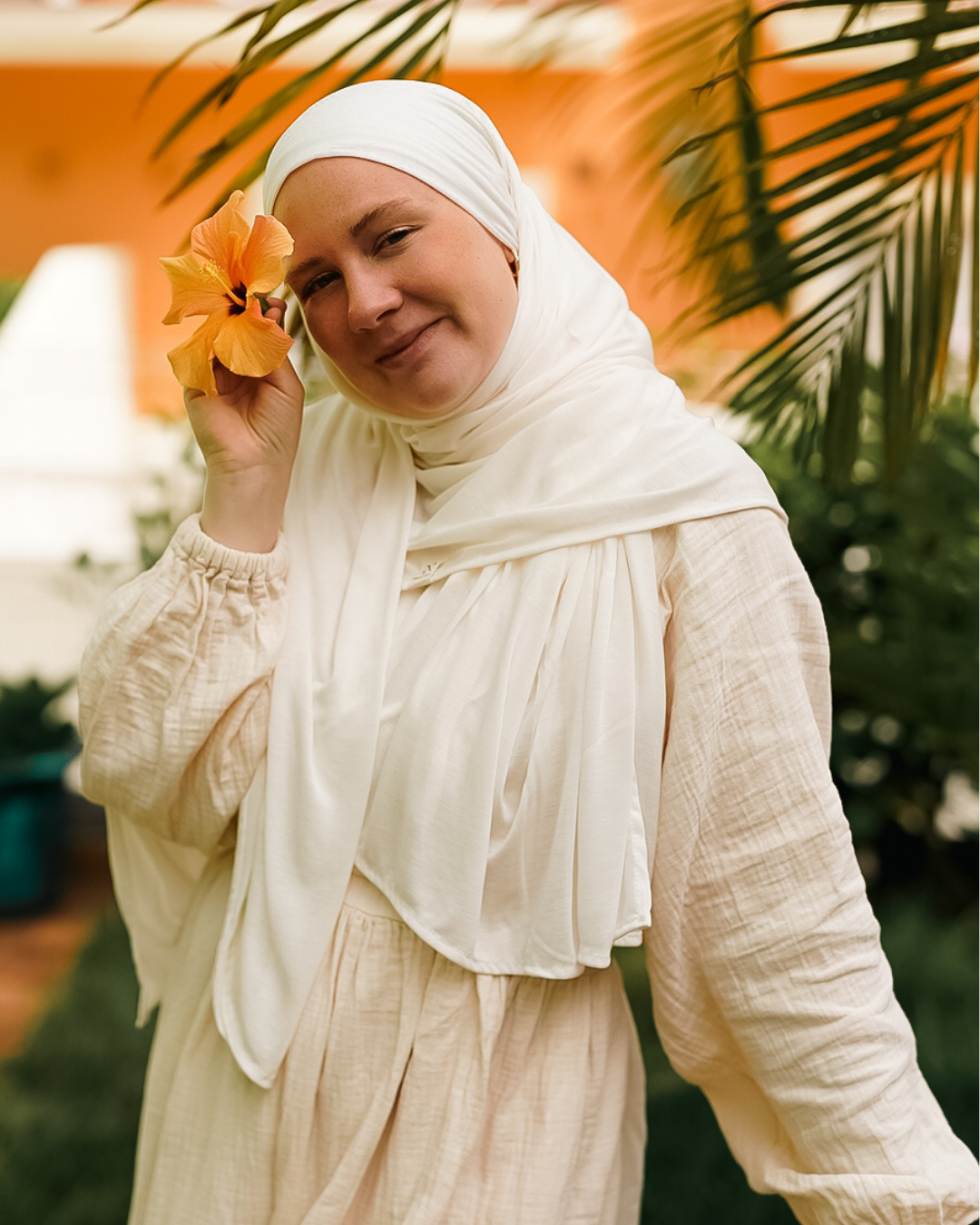 Ultralichte hijab van lyocell en Smartcell "Vayla" XXL (kokosnoot)