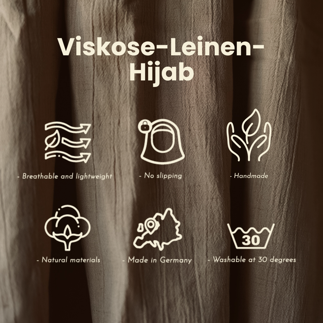 Crinkle Chiffon Hijab "Sandy" aus Viskose und Leinen (Black)