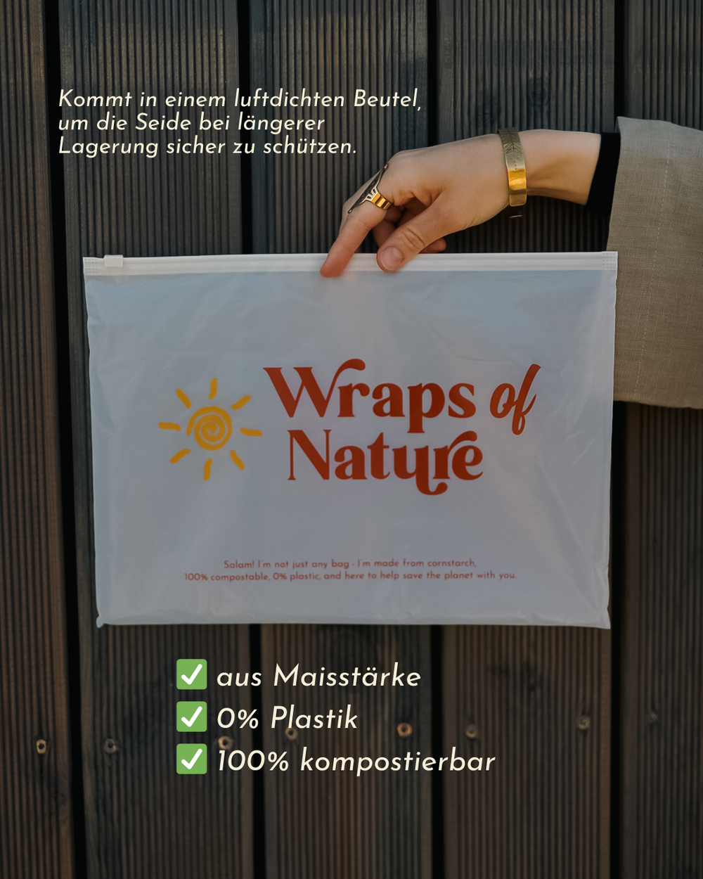Premium Jersey Hijab aus Seide und Bio-Baumwolle Beige - "Mariposa"