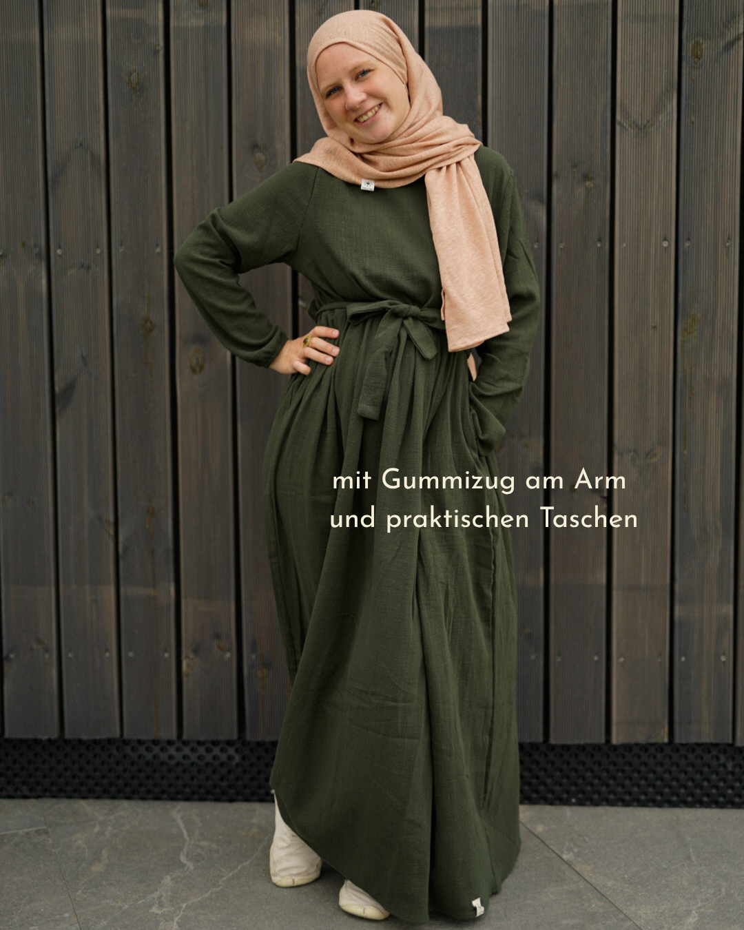Cotton Abaya "Maya" aus Baumwolle (Dark Green)