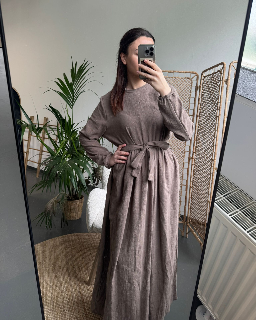 Cotton Abaya "Maya" aus Baumwolle (Brown)