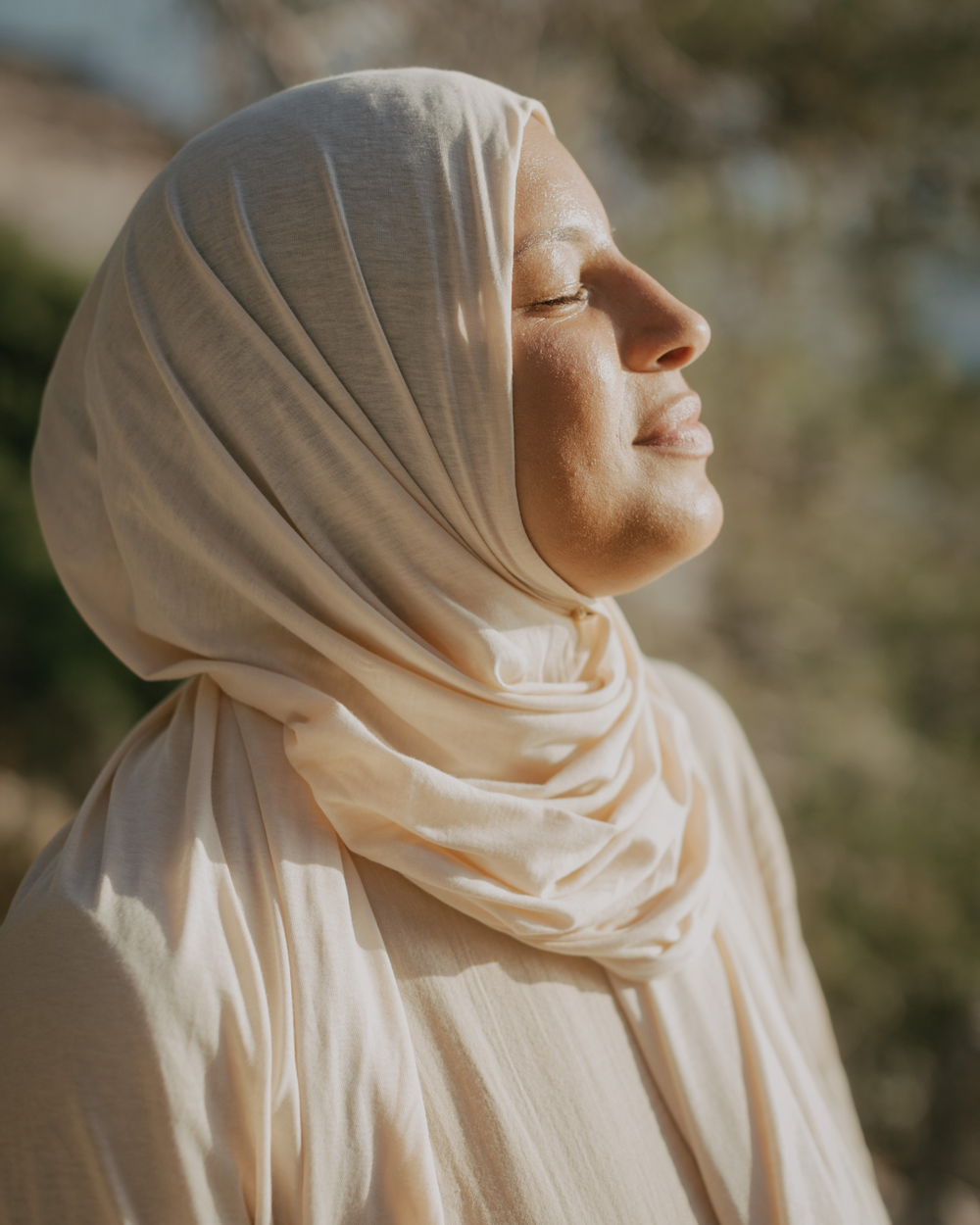 Leichter Jersey Hijab "Hava" aus 100% Bio-Baumwolle - Pearl Blush