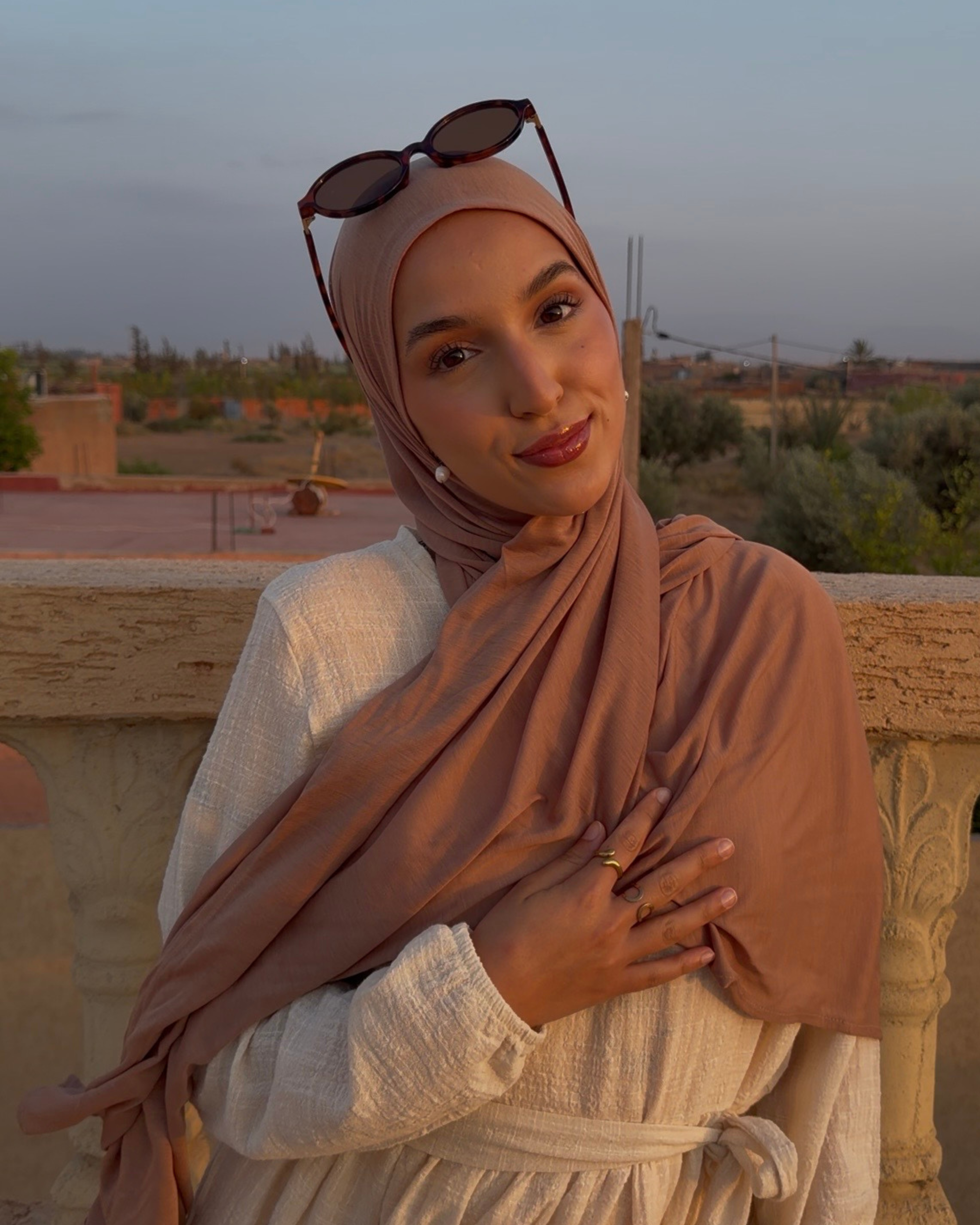 Ultra Light Hijab made of Lyocell & Smartcell "Vayla" (Earth)
