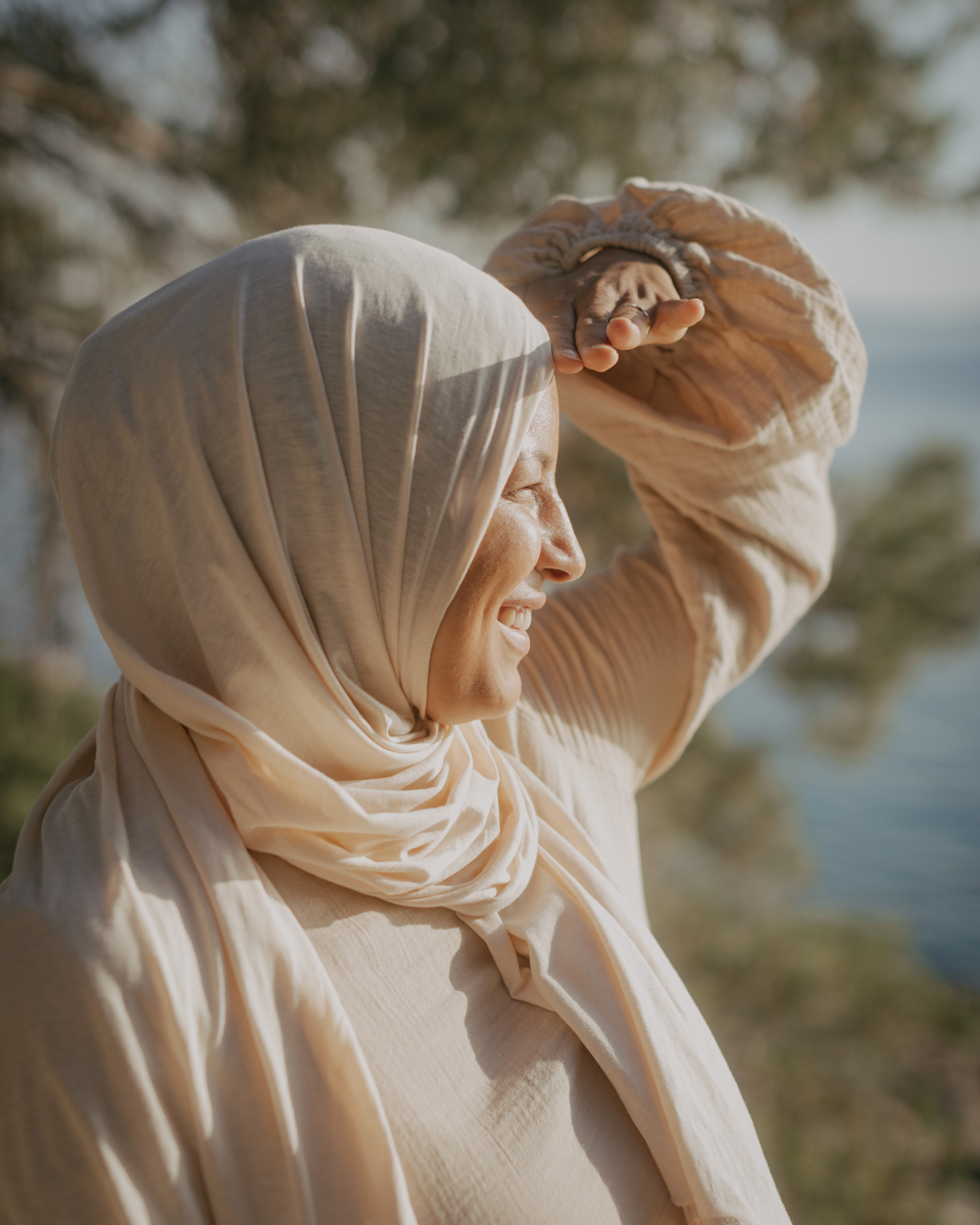 Leichter Jersey Hijab "Hava" aus 100% Bio-Baumwolle - Pearl Blush