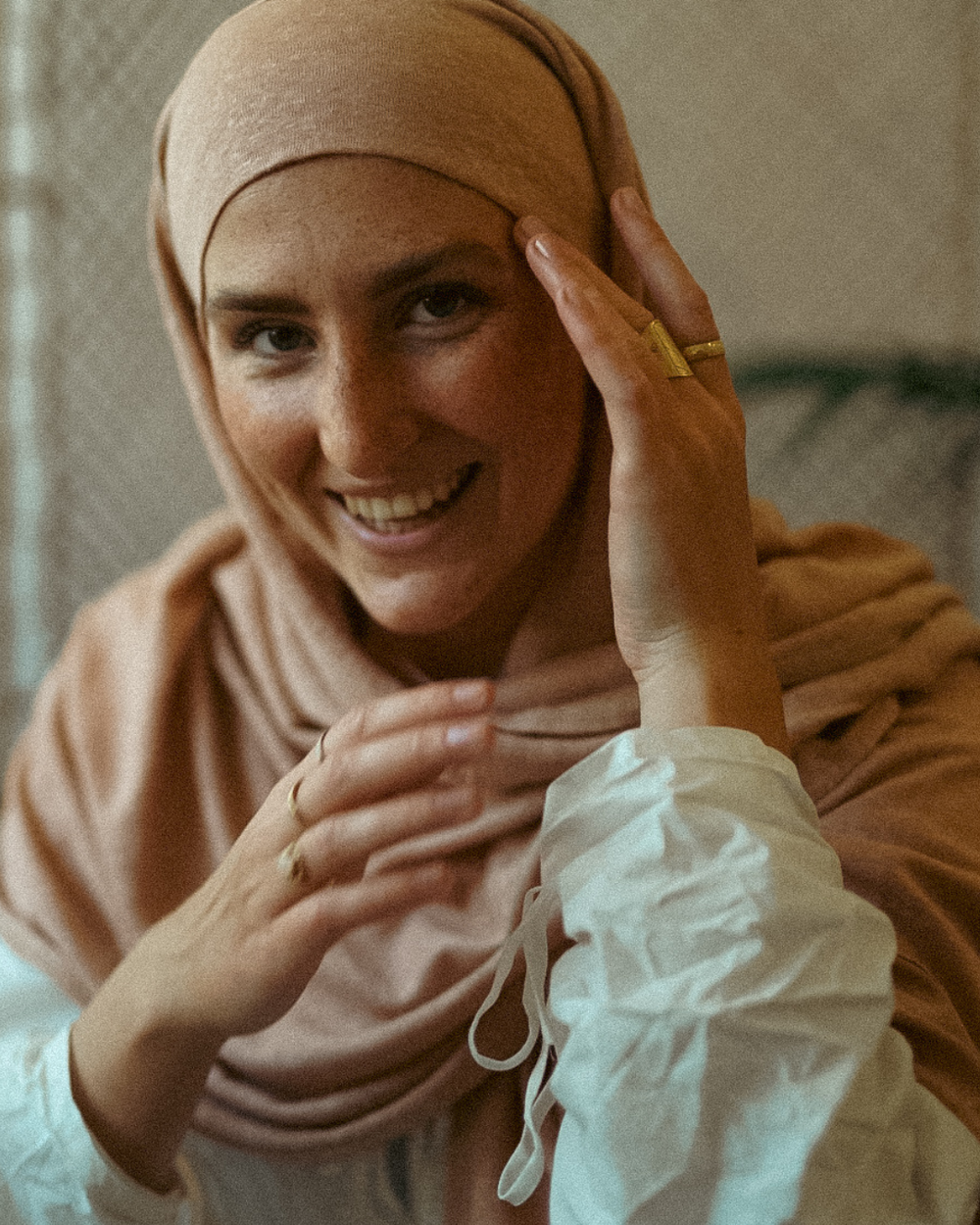 Instant Hijab - 100% Linen - Calima Rose - "Leena"
