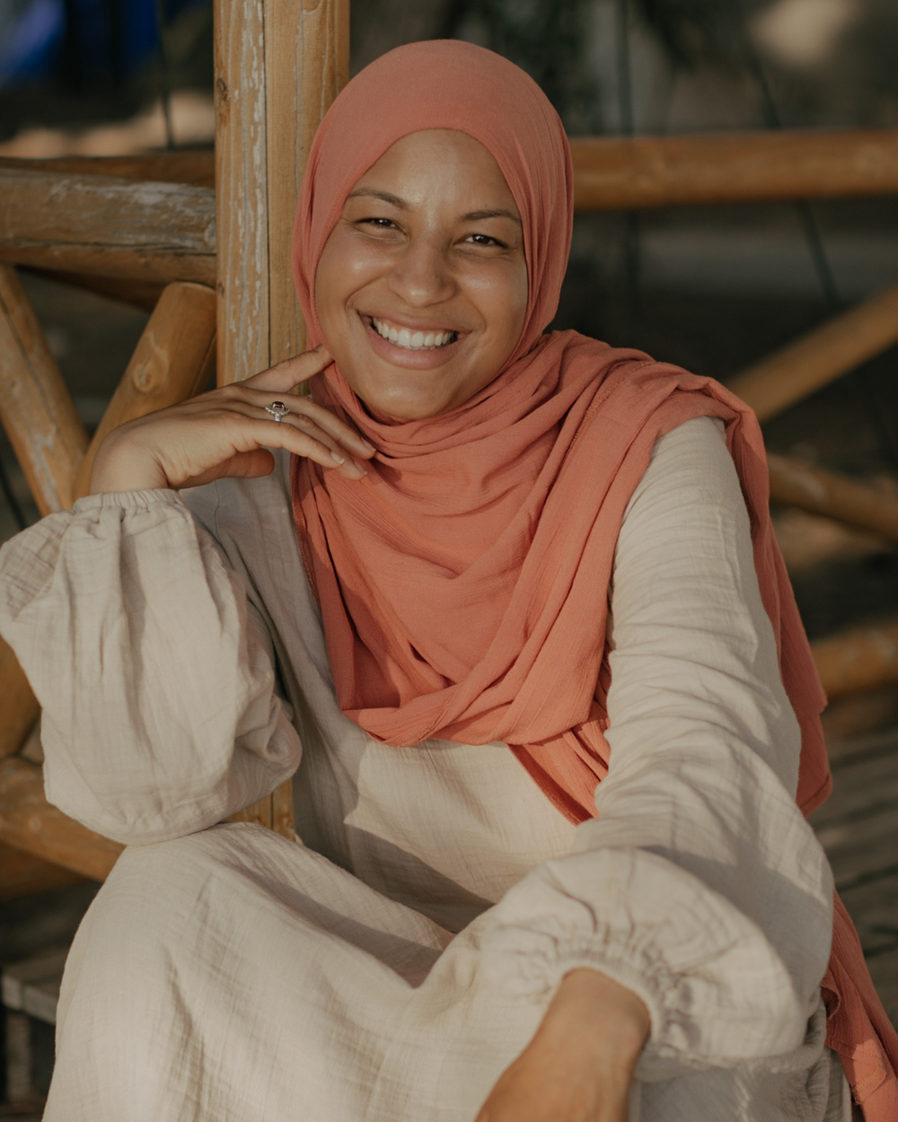 Crinkle Chiffon Hijab "Sandy" aus Viskose und Leinen (Fox Red)