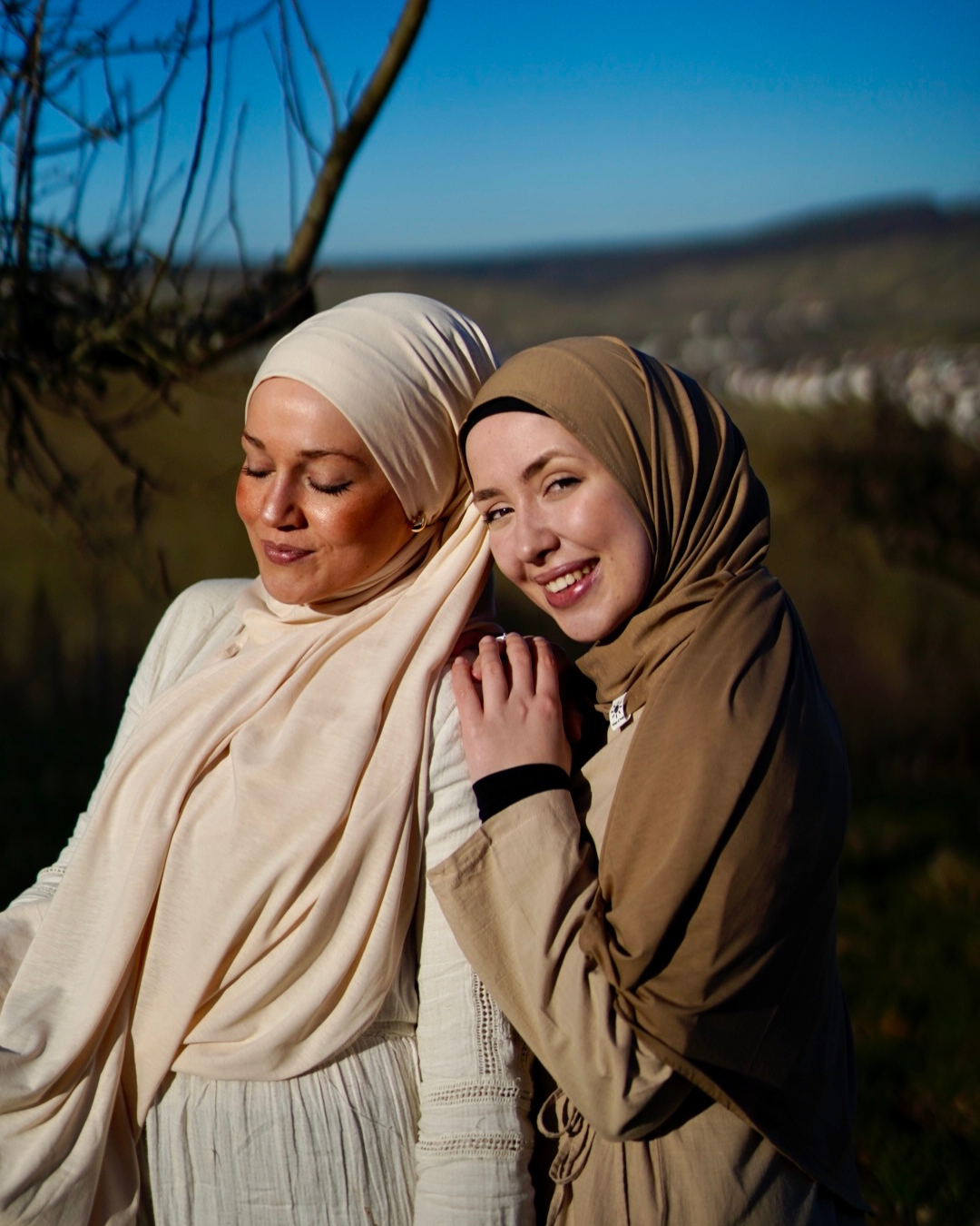 Leichter Jersey Hijab "Hava" aus 100% Bio-Baumwolle - Warm Almond