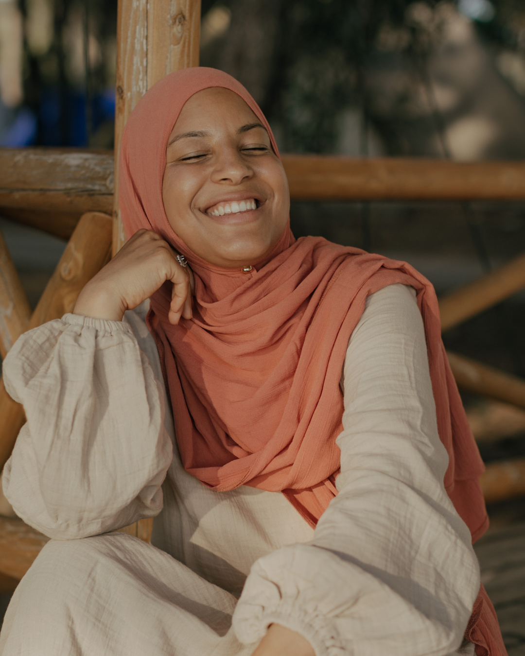 Crinkle Chiffon Hijab "Sandy" aus Viskose und Leinen (Fox Red)