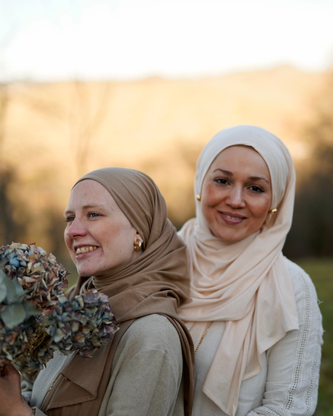 Leichter Jersey Hijab "Hava" aus 100% Bio-Baumwolle - Warm Almond