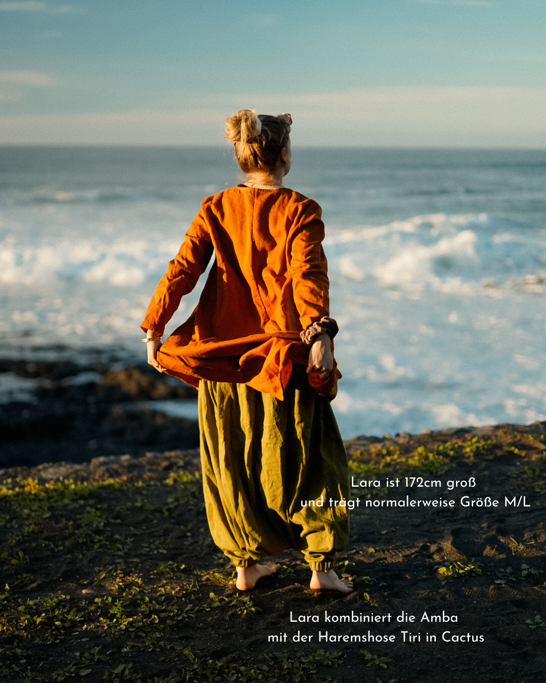 Tunikakleid aus Leinen & Baumwolle "Amba" (Sunset)