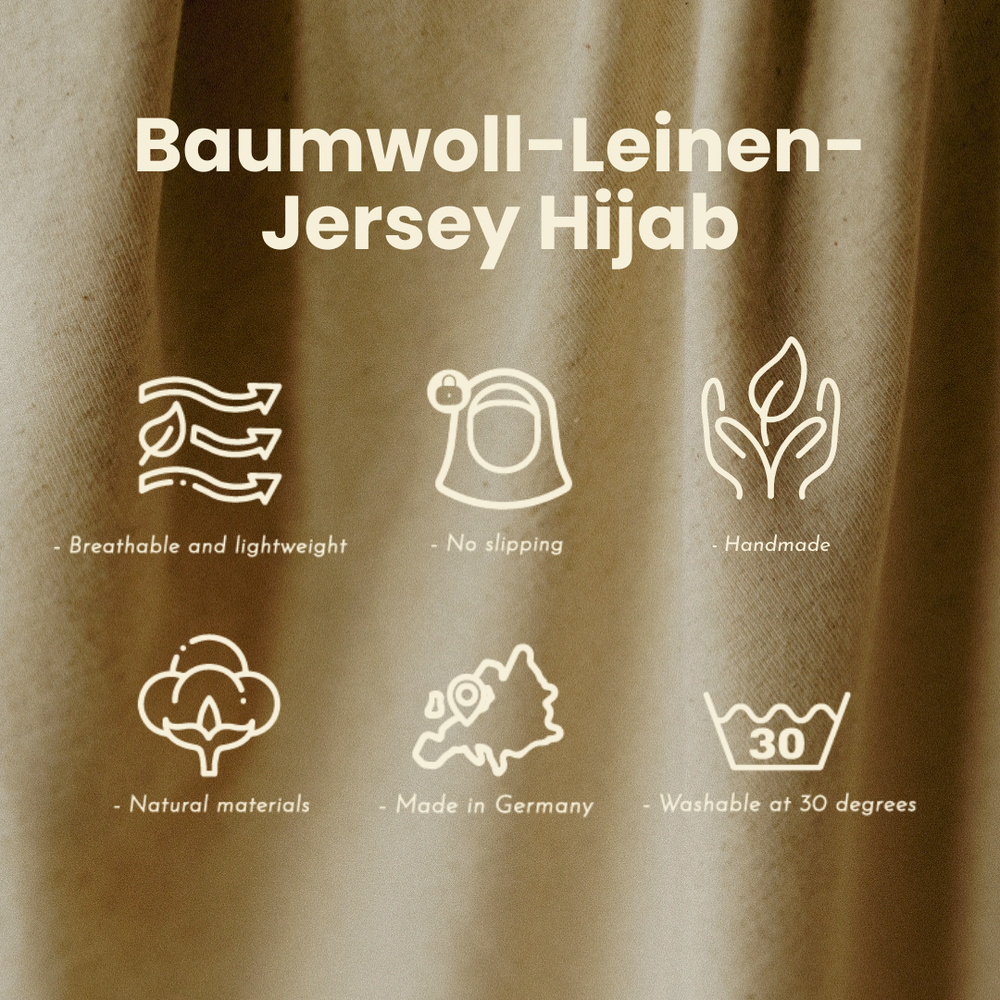 Jersey Hijab aus Baumwolle und Leinen - "Vanilla"