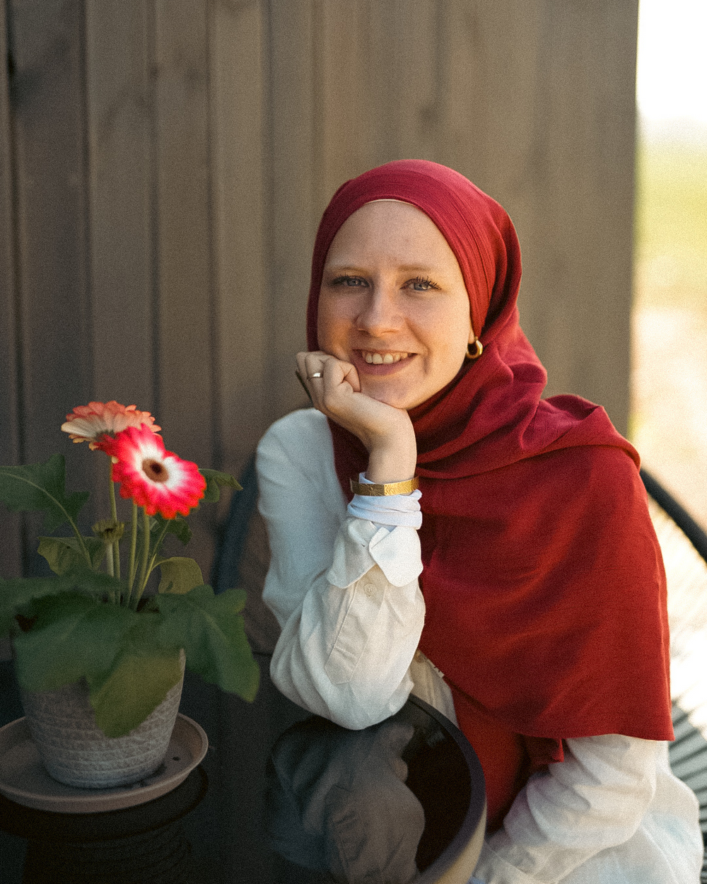 Crinkle Chiffon Hijab aus Viskose und Leinen Ruby - Sandy