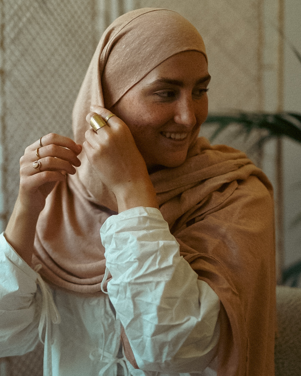 Instant Hijab - 100% Linen - Calima Rose - "Leena"